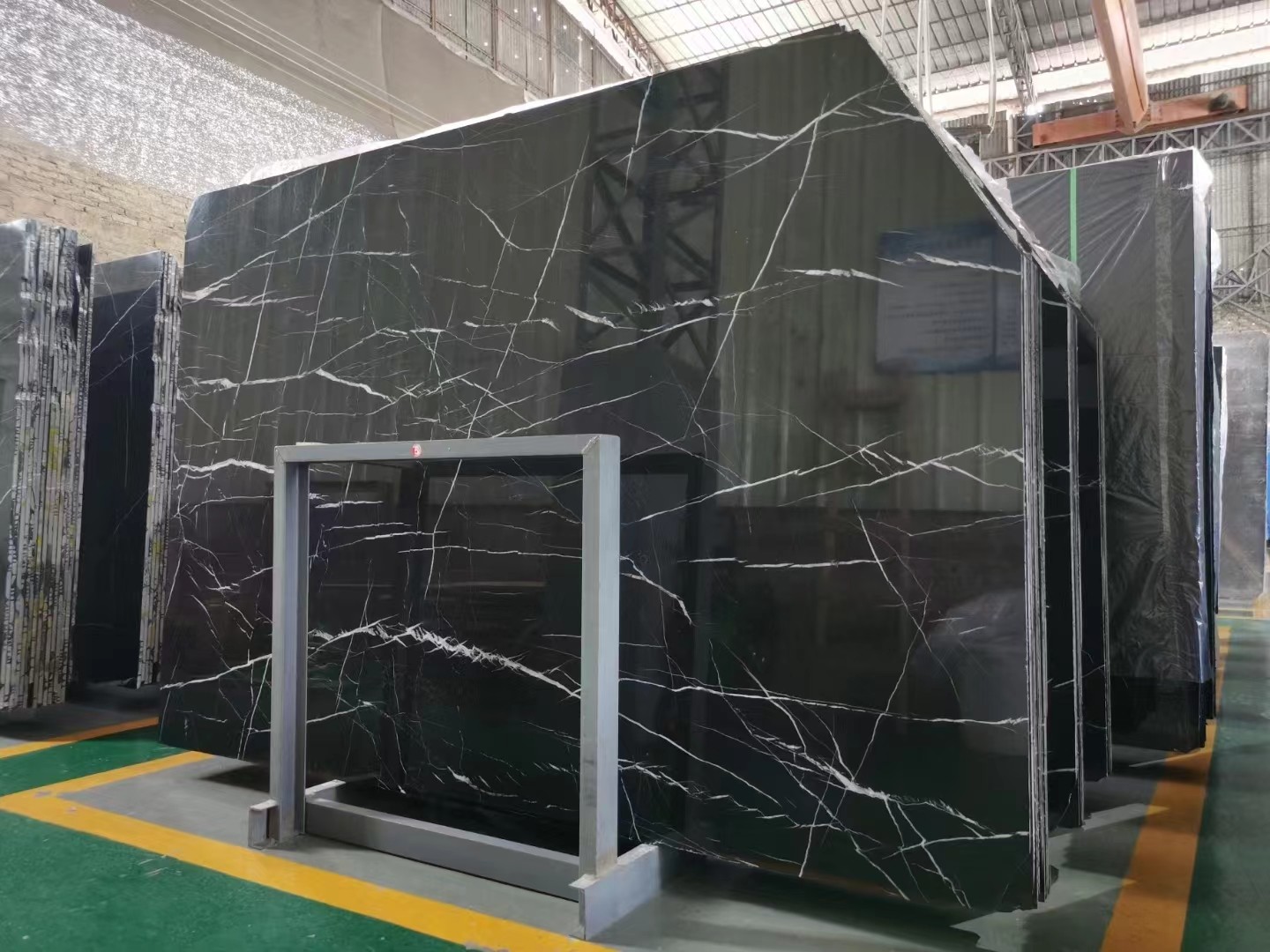 Home Decor Black Marquina Marble Stone Tiles With White Veins