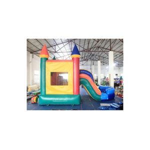 Attractive Inflatable Castle Combo Bounce House With Slide Logo Customized