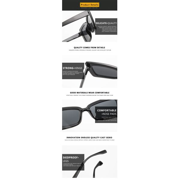 BSCI Trendy Fashion Sunglasses Women Rectangle Frame Clear Mirror Lens Glasses UV400