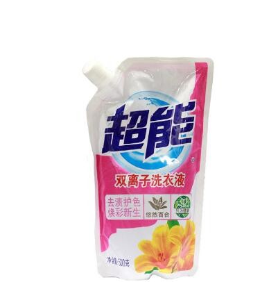 Eco-friendly custom aluminum foil liquid detergent Plastic spout pouch wholesale