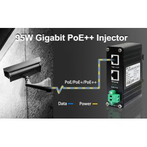 Industrial Gigabit 95W 802.3bt PoE++ Injector (12~48VDC)