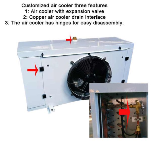 DD12 Hydrophilic Aluminum Fin Air Cooler Evaporator Coil With Hinges Evaporator With Expansion Valve Evaporator For Cold Room