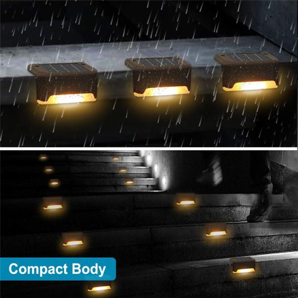 LED Solar Stair Lamp IP65 Waterproof Outdoor Garden Pathway Yard Patio Stairs Steps Fence Lamps Solar Night Light