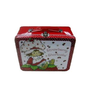China Strawberry Pattern Kids Metal Lunch Box Environmentally Friendly Material wholesale