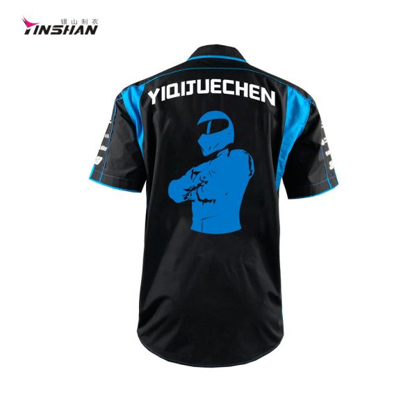 Summer Casual Wear Custom Sublimated Short Sleeve Men's Shirt for Motorcycle Auto Racing