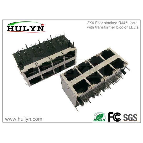 China 2X4 Jack RJ45 with Transformer+LEDs Gigabit Connector wholesale