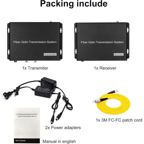 8 Channel Forward Broadcast Audio Fiber Extender with Analog XLR Transmission