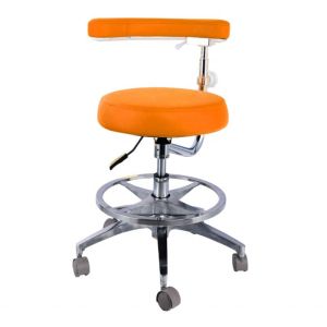 Height Adjustable Hospital Furniture Chair Micro Fiber Leather Round Shape