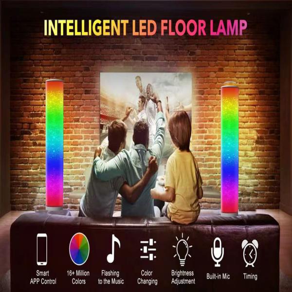 Quality Polypropylene 20W RGB Corner Floor Lamp Smart Phone App Control 16 Million Colors for sale