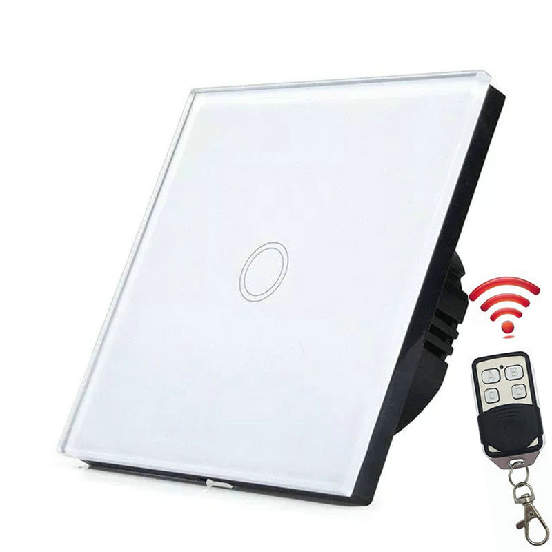 EU Standard Wireless Remote Control Touch Switch For RF433 Smart Wall Light Switch 1/2/3 gang glass touch