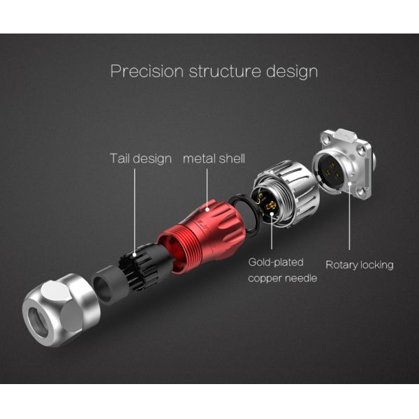 Cnlinko 1 / 4 Bayonet Connect Metal Shell IP68 Waterproof Connector 20A 3 Pin Plug Socket