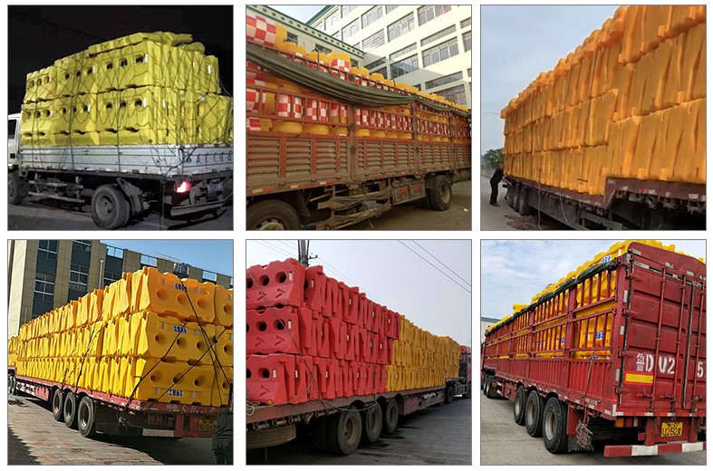 Outdoor Water Filled Road Barriers Red Plastic Traffic Road Safety Barrier