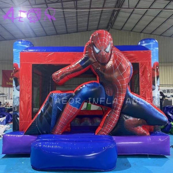 Playground Spiderman Theme Bounce House Outdoor Children Inflatable Castle