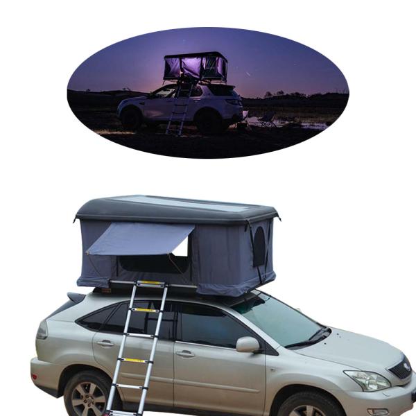 Quality Dark Gray Triangle Clamshell Roof Top Tent 4x4 Rooftop Tent Hard Shell for sale