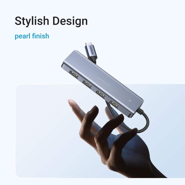 USB C Hub 4 Ports, USB C to USB Hub with 4 USB 3.0, Powered USB C Splitter for Laptop