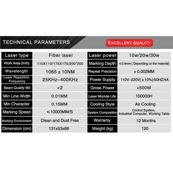 Metal marking machine/laser marking system/fiber laser marking machine 20W 30W 50W Laser memory card marking machine