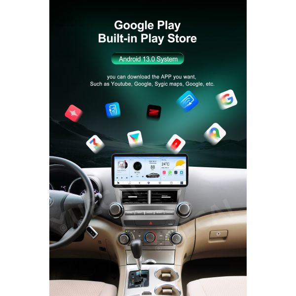 360 Camera Toyota Highlander Car DVD Player CarPlay Android Auto Toyota Head Unit