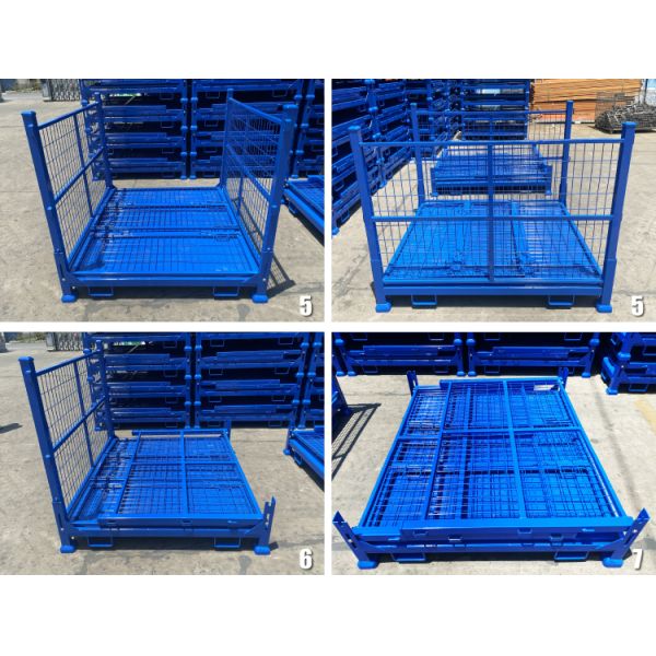 A50: Stackable and Foldable Storage Steel Wire Mesh Pallet Cage work bin wire mesh pallet container