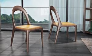 China 2017 New Design Dining room Furniture Walnut solid wood Chair with Leather Upholstered Cushion for Restaurant used on sale