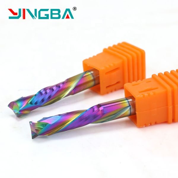 Manufacturer DLC Coating Cnc Router Tools Solide Carbide End Mill Wood Cutter Bit CNC 2 Flute Straight Bit 6mm