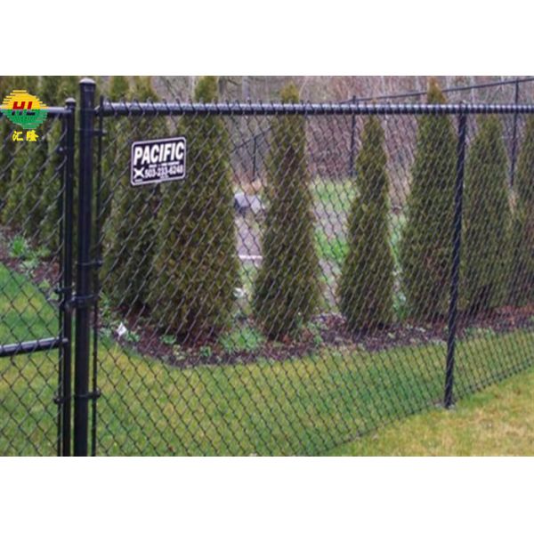 Black Pvc Coated Chain Link Fence Roll 6 Foot H 50ft L