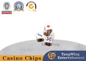 China Poker Chip Games Set Of 10 Six Sided D6 16mm Standard Dice White With Multi-Color Pips on sale