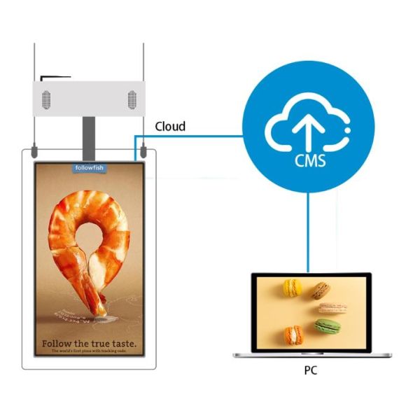 Ceiling Hanging 500cd/m2 1920*1080 49" Digital LCD Signage