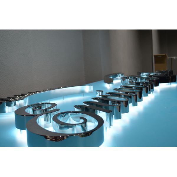 Illuminated Backlit Stainless Steel Letters Signs 5000K For Hospitals