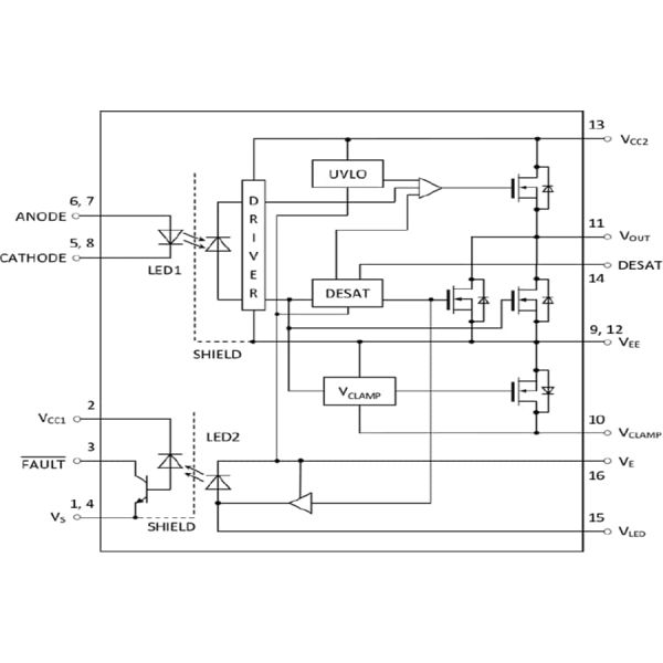 Block Diagram - Toshiba TLP5212 IGBT Gate Drive Photocoupler