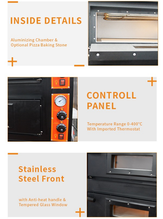 9.6kw 220v Electric Bakery Oven Accurate Temperature Controller