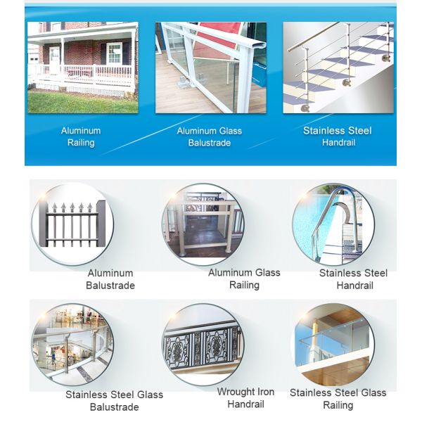 Customized High Quality Stair Tinted Double Tempered Glass Balustrade Handrails