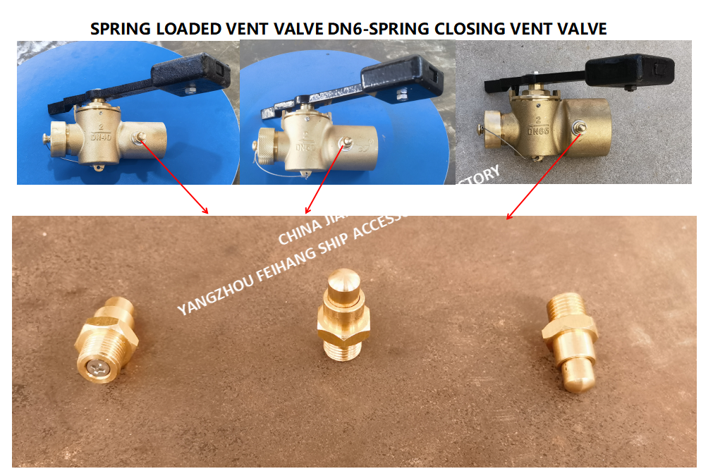 DN6 Size Spring Loaded Vent Valve with Threaded Connection Compliant to CB/T3778-1999 Standard
