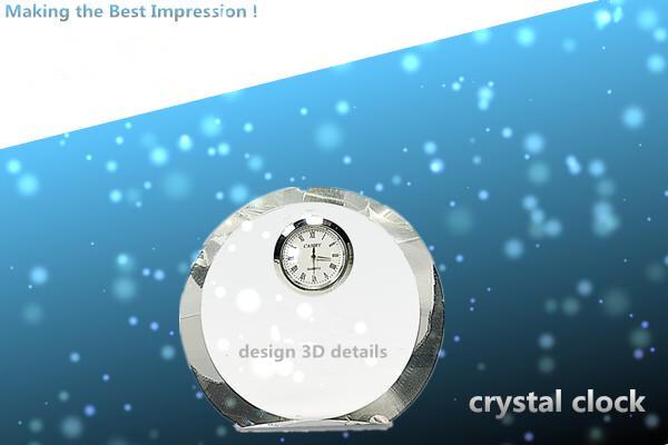 Quality crystal clock /glass clock/clock/table clock for sale