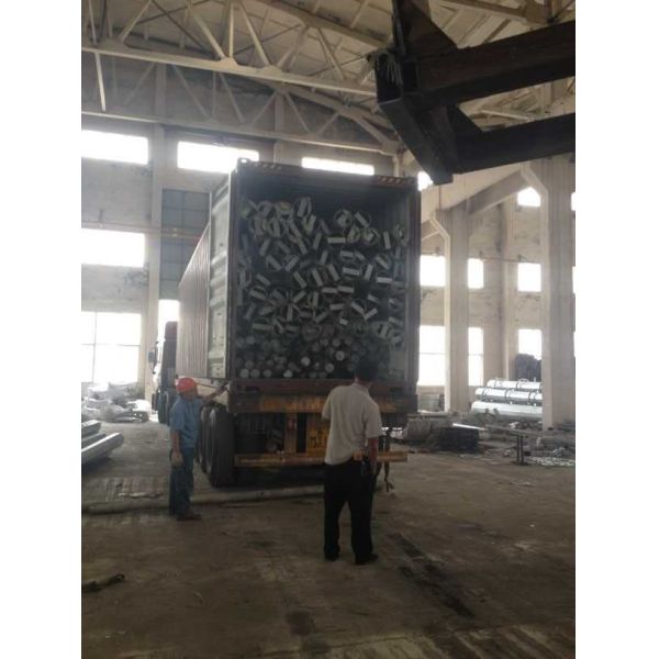 Flange Connected Single Circuit Steel Power Pole Power Distribution Poles