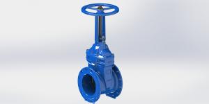 China FBE Coated Yoke Water Gate Valve With Rubber Wedge Rising Stem Outside Screw wholesale