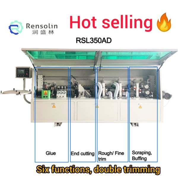 4100*750*1600mm Woodworking PVC Melamine Board Double Trimming Edge Banding Machine