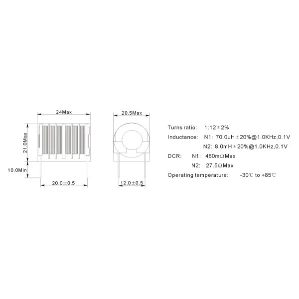 High Frequency High Voltage Ignition Transformer , Pulse Ignition Coil For Gas / Oil Burners