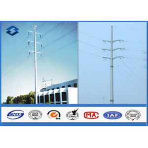 Galvanized Electrical Transmission Line Suspension Steel Tubular Pole Polygonal