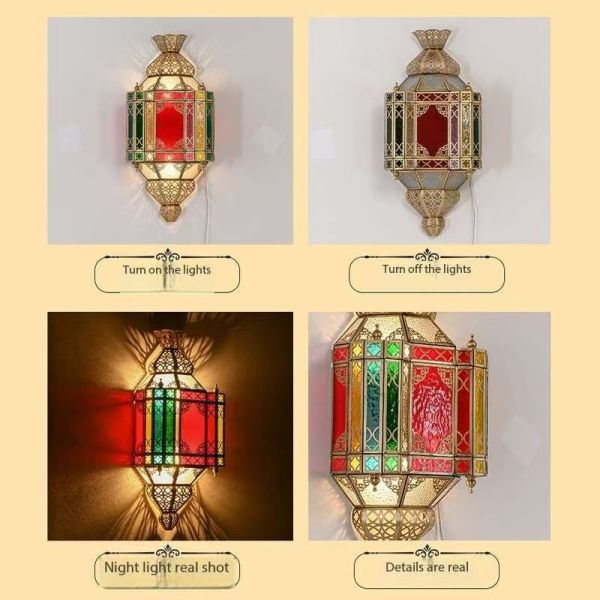 Hollow Art Luminous Vintage Wall Sconce Light With Arabic Style