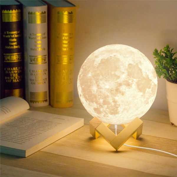 Dimmable LED Smart Moon Lamp APP Voice Control Cold Warm Color