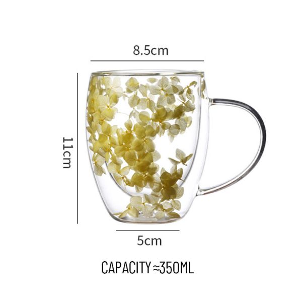 Bulk 350ml Flower Coffee Mugs & Glass Cups | Wholesale Custom Logo Heatproof BPA-Free Business Gifts