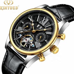 China Business Modern Tourbillon Mechanical Watch 22mm Width Soft Band wholesale