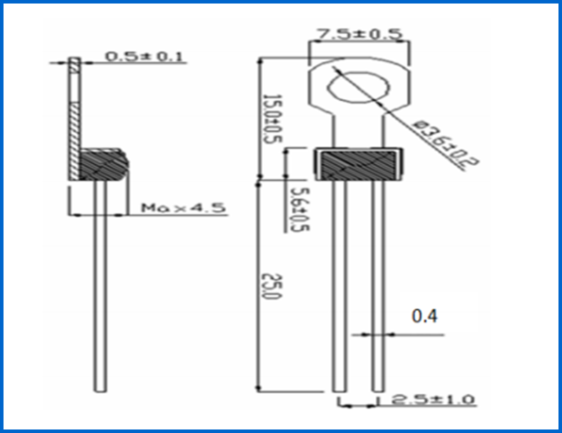 Industrial PTC Limit Temperature Sensors 60°C D1052 Probe Assemblies 100Ω Max. 30V