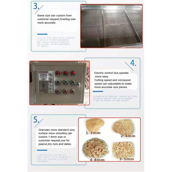 Industrial Automatic Dates Peanut Almond Nut Dicing Cutting Grading Machine