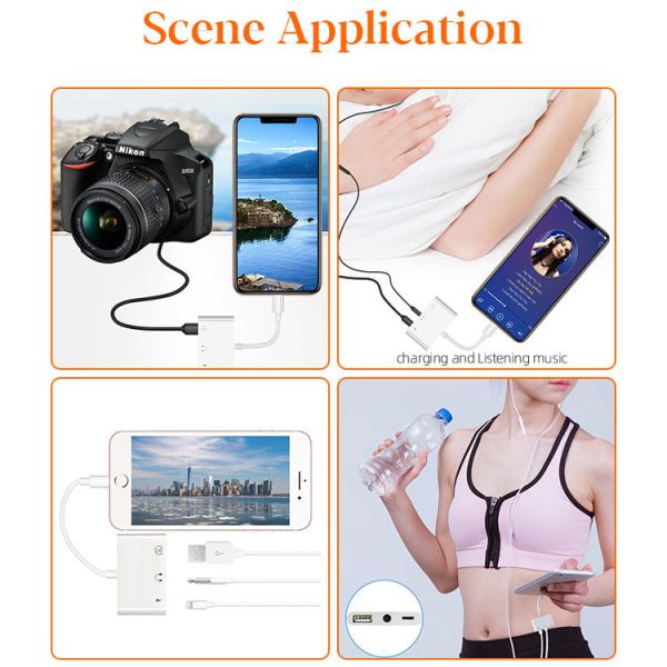 Multi Function 3 Ports USB OTG Cable Adapter FCC USB OTG Hub