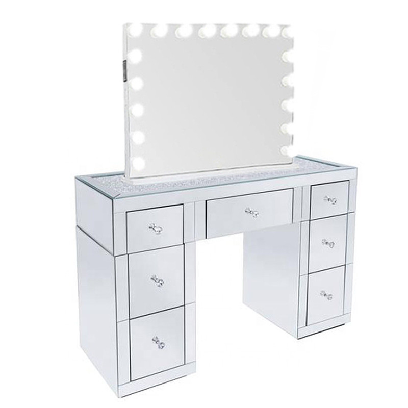 China Modern Makeup Vanity Dressing Table Hollywood Mirror MDF Board wholesale