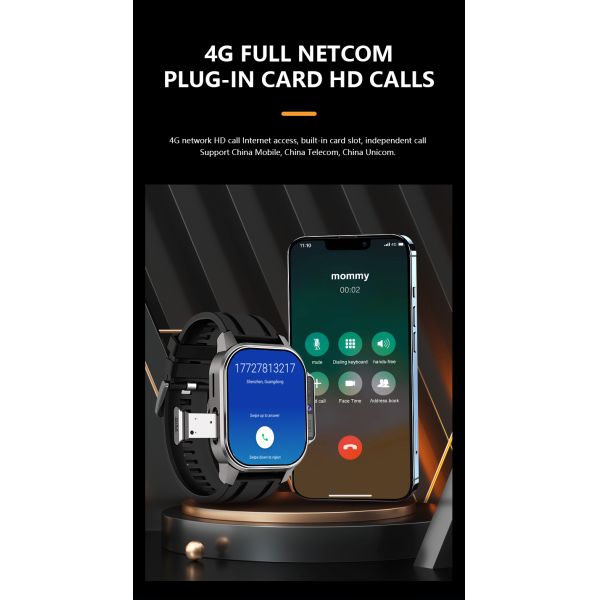 B22 4G Smart Watch 2.04 Inch AMOLED Screen 900mAh Battery