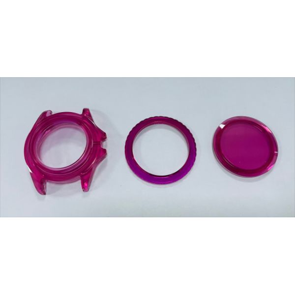 Three-Part Red Sapphire Watch Case for Watch Production Solutions