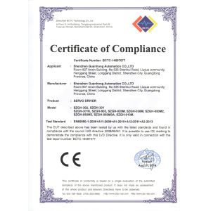 Shenzhen Guanhong Automation Co., Ltd. Certifications