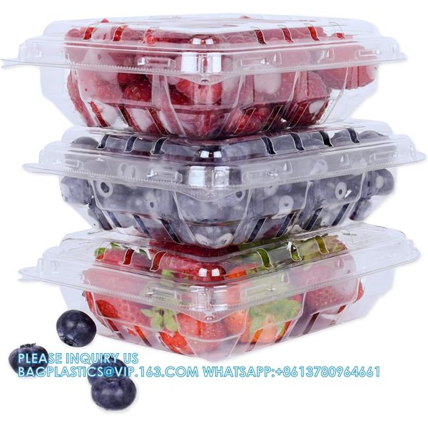 Wholesale Transparent Fresh Strawberry Packaging Container Supermarket Food